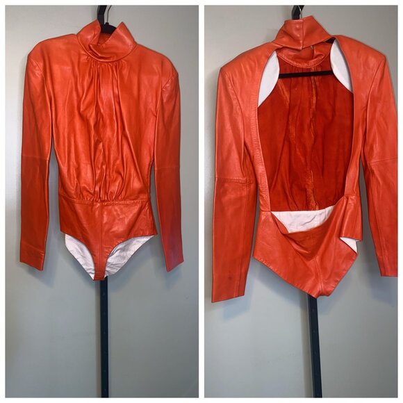 Sportmax Regno Lamb Leather Bodysuit – Size 40 (US 4-6)
